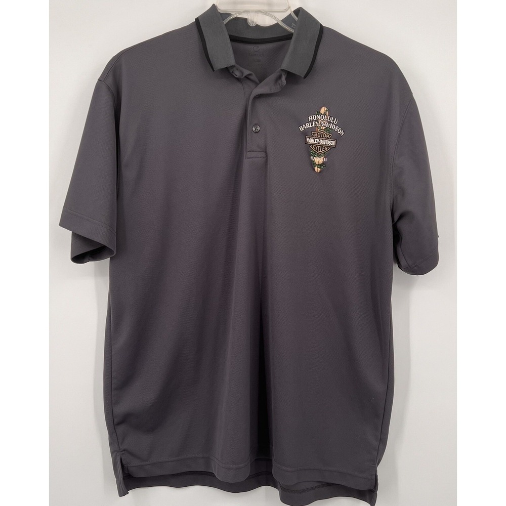 HARLEY DAVIDSON MENS POLO SHIRT LARGE MAUI HAWAII REFLECTIVE